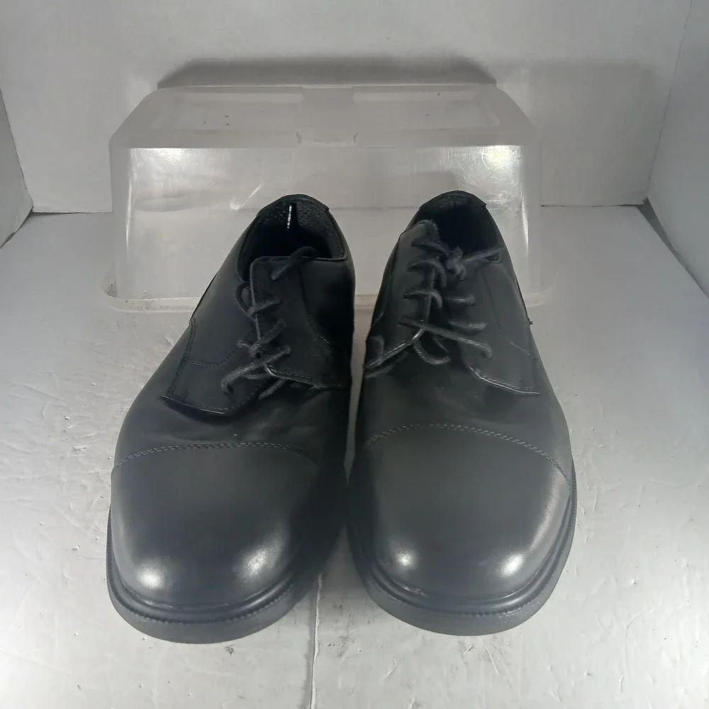 Nunn Bush Cap Toe Oxford 9M Black Leather Comfort Gel Memory Foam Dress Shoes